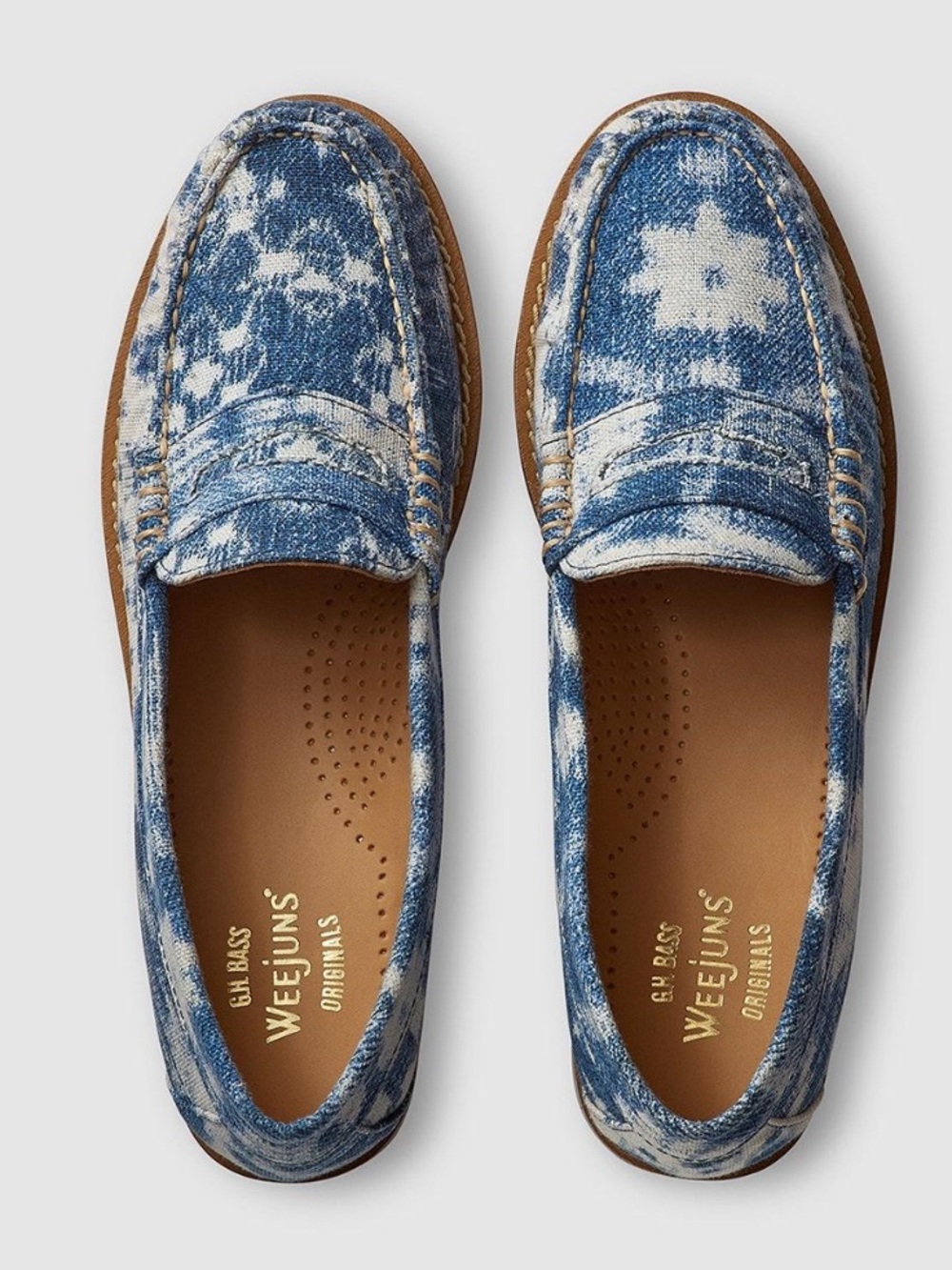 G.H. Bass Weejuns Whitney Patchwork Denim Penny Loafers Size 7 NWT